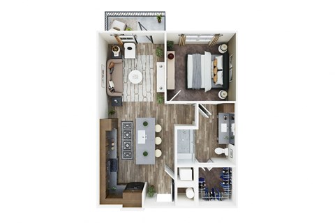a 1 bedroom floorplan of a 2100 sqft apartment